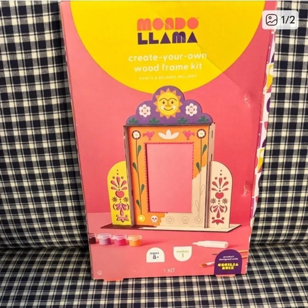 Create-Your-Own Wood Frame Kit - Pink and Yellow